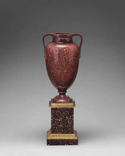 Urn on square base (one of a pair)