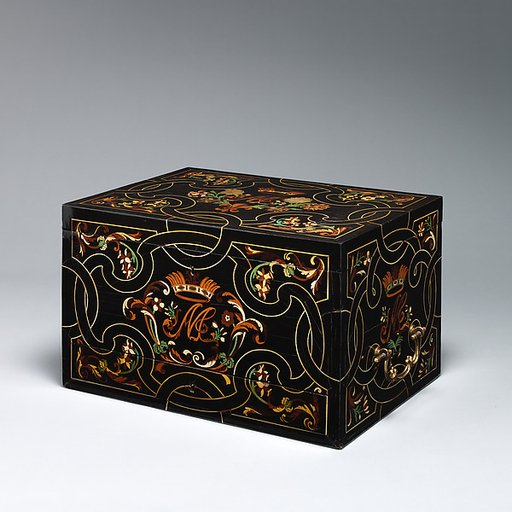Coffer with inlaid monogram