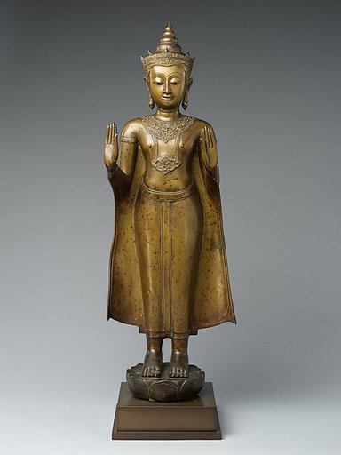 Standing Crowned Buddha gesturing protection