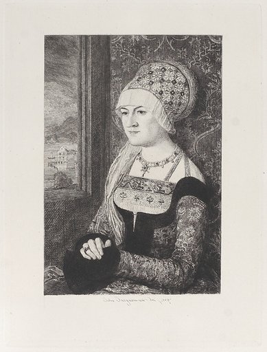Portrait of a Woman, after Bernhard Strigel, from "Etchings of Pictures in the Metropolitan Museum New York"