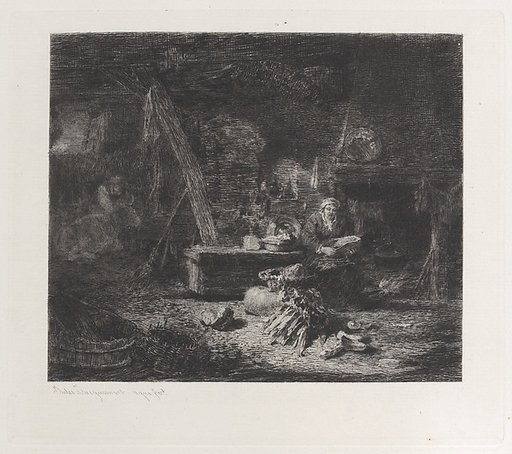 Interior of a Dutch Kitchen, after Willem Kalf, from "Etchings of Pictures in the Metropolitan Museum New York"
