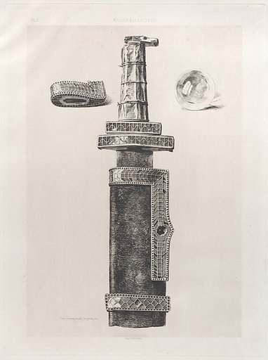 Sword of Childeric and Chrystal Globe Found in His Grave at Tournay, 5th century