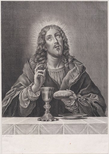 Christ with symbols of the Eucharist