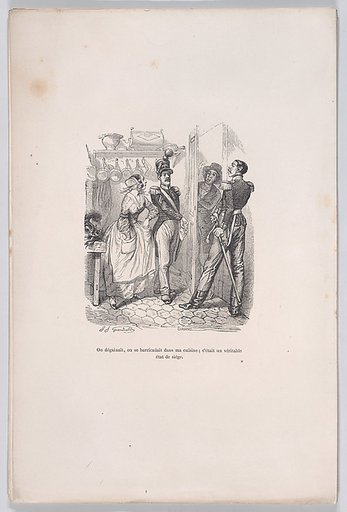 We drew and barricaded ourselves in my kitchen; it truly a state of seige, from "Little Miseries of Human Life"