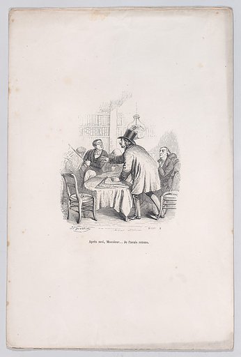 Wait your turn, Monsieur... I had that first, from "Little Miseries of Human Life"