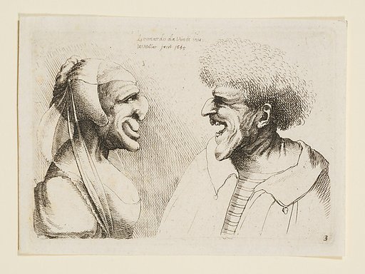 Two Deformed Heads Facing Inwards