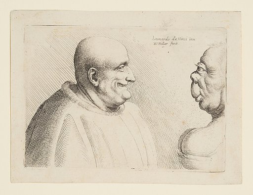 Two Deformed Heads Facing Inwards