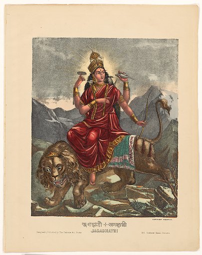 Jagadhatri, a benign form of Durga-Kali