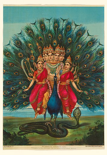 Subramanian and his wives, Mahavalli and Devasena (Shri Shanmukha Subramania Swami)
