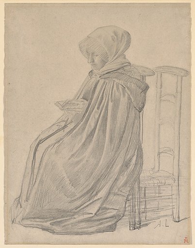 Seated Woman Reading, study for "Le Pélerinage"