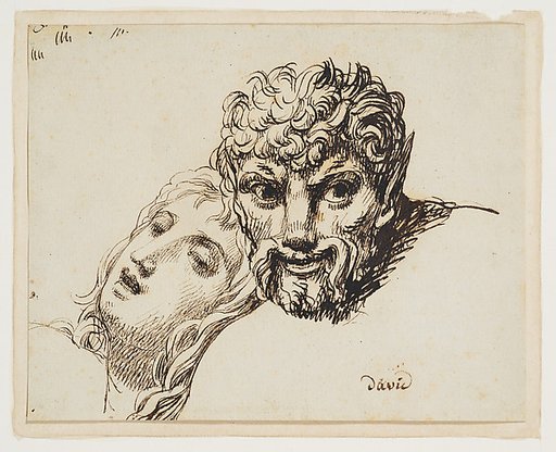 Heads of a faun and a reclining woman (Les têtes d'une jeune femme et d'un faune)