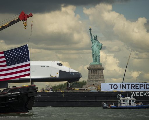 Space Shuttle Enterprise Move to Intrepid