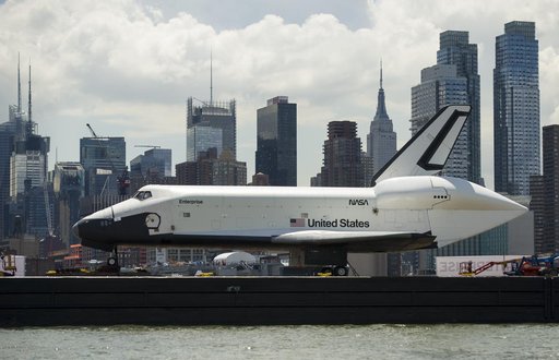 Space Shuttle Enterprise Move to Intrepid