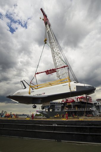Space Shuttle Enterprise Move to Intrepid