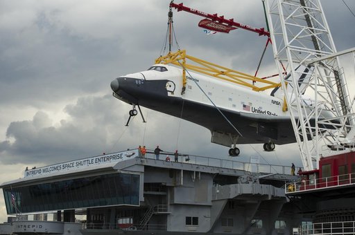 Space Shuttle Enterprise Move to Intrepid