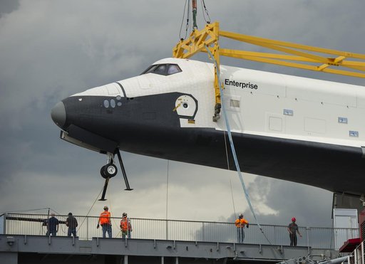 Space Shuttle Enterprise Move to Intrepid