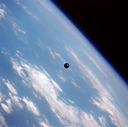 View of the SBS-4 communications satellite in orbit above the earth