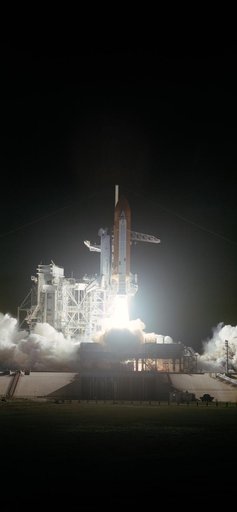 View of the early morning launch of STS 41-G Challenger
