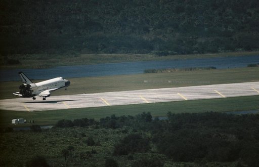 Space Shuttle Challenger landing at Kennedy Space Center at end of STS 41-G