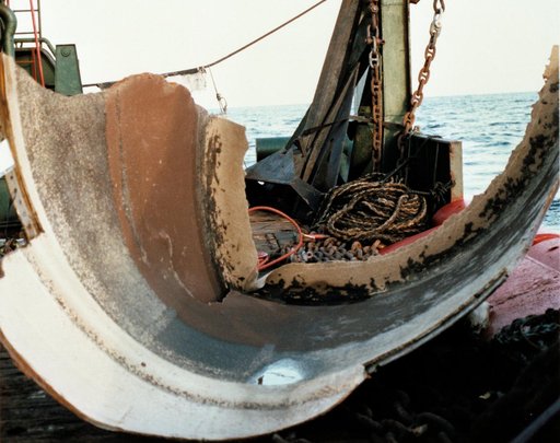 View of left SRB first piece retrieval