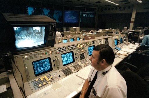 View of the Flight Control Room in the MCC during STS 51-A