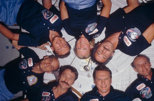 STS 51-D crew photograph in orbit