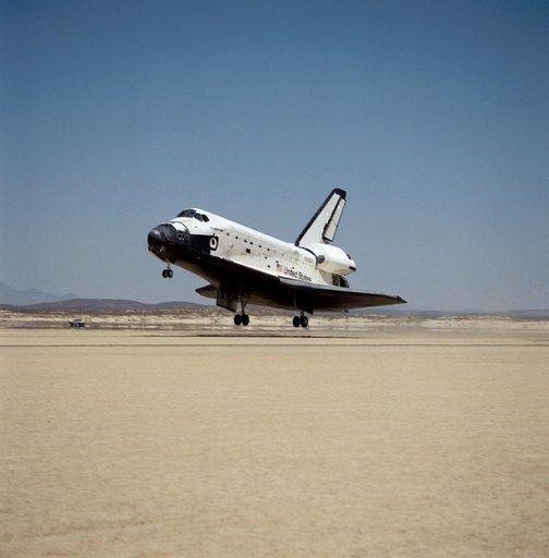 Landing of the Shuttle Challenger at Edwards AFB and end of STS 51-F mission