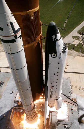 Liftoff of first flight of Atlantis and the STS 51-J mission