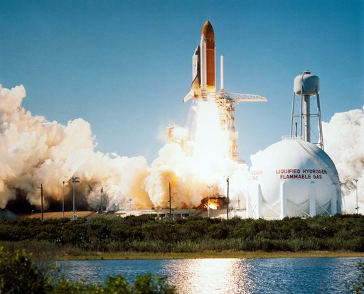 Liftoff of Shuttle Challenger for STS 51-L mission