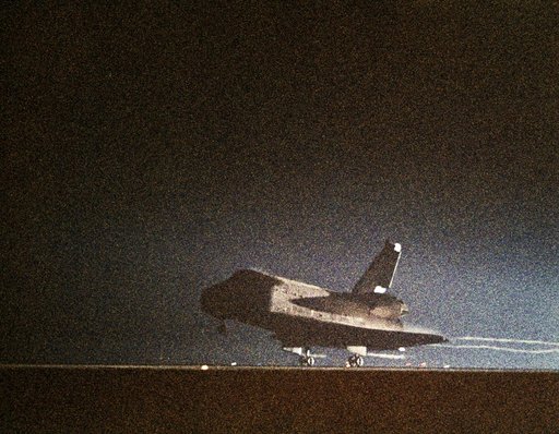Night landing of Shuttle Columbia at Edwards AFB and end of STS 61-C mission
