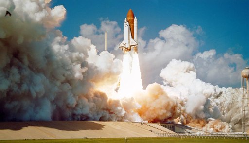 Launch of the shuttle Challenger begining of the STS 61-A mission