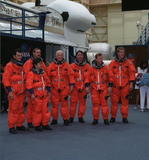 STS-95 crew training - emergency egress training at bldg 9