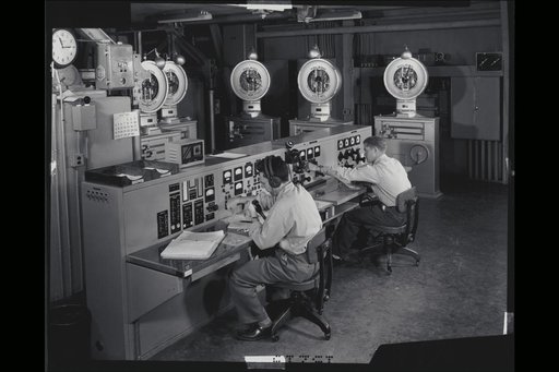 A-15219. Balance House for the 40x80-foot Wind Tunnel Control Room.