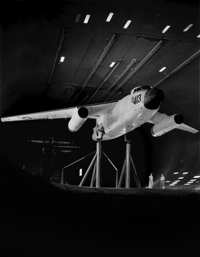 Douglas XA3D-1 #413 Airplane mounted in Ames 40x80 foot Wind Tunnel.