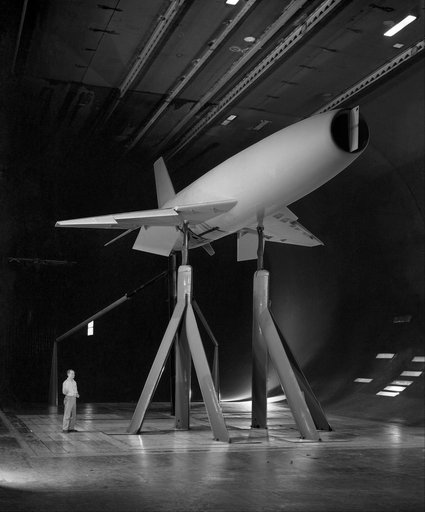 McDonnell F4H Model in Ames 40X80 foot Wind Tunnel.