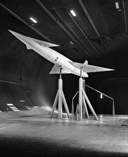 Low Speed Investigation of a Supersonic Transport Model in the 40x80 Wind Tunnel at NASA Ames.