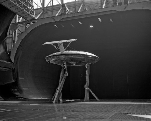 AVROCAR Test in the NASA Ames 40x80 foot Wind Tunnel.