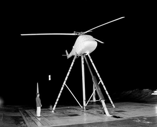 Lockheed Rigid Rotor Model in Ames 40x80 Foot Wind Tunnel.