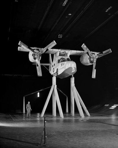 Kaman K-16 in 40x80 Foot Wind Tunnel at Ames Research Center.