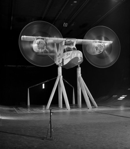 Kaman K-16 in 40x80 Foot Wind Tunnel at Ames Research Center.