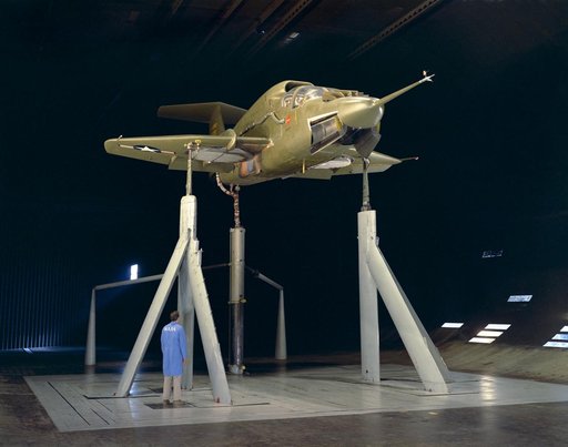 XV-5A Lift-Fan VSTOL Airplane installed in Ames 40x80 foot Wind Tunnel.
