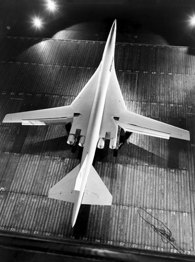 Boeing SST Model Mounted in Ames 40x80 Foot Wind Tunnel.