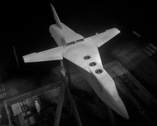 Lift engine VSTOL fighter model, with jet engines.