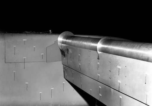 Detail View of Rotating Cylinder Flap in 40x80 Foot Wind Tunnel at NASA Ames.