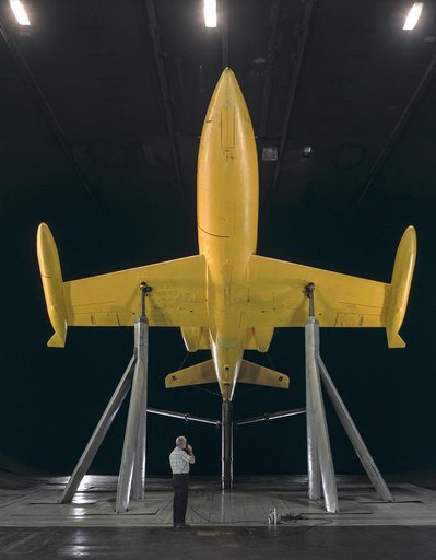 Lear Jet test in Ames 40x80 Foot Wind Tunnel.