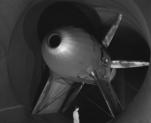 Nacelles and props in 40x80 foot wind tunnel at Ames.