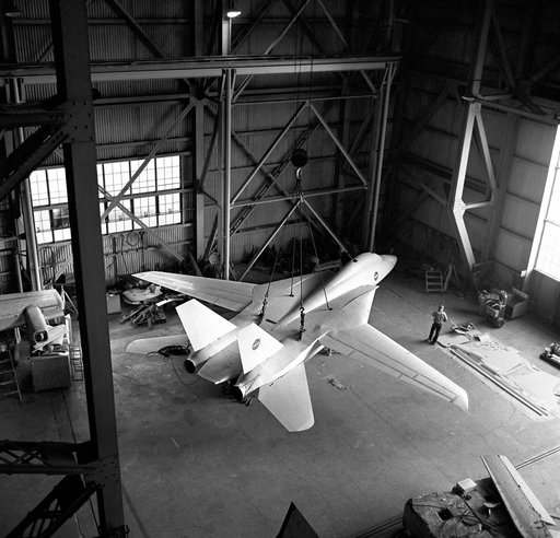 Grumman F-14A Airplane In Ames 40X80 Foot Wind Tunnel.
