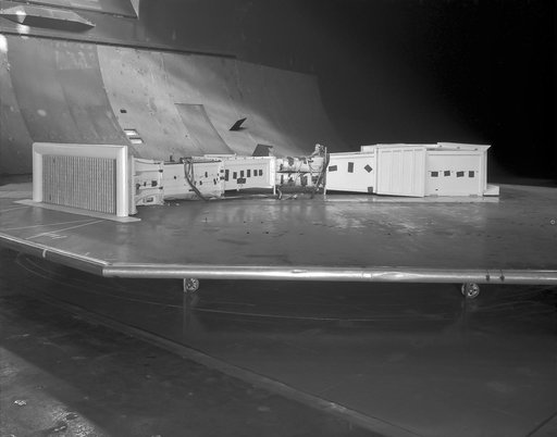 A76-0634. 1/50 Scale Model Of The 80X120 Foot Wind Tunnel Model (Nfac) In The Test Section Of The 40X80 Foot Wind Tunnel.