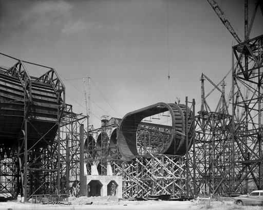 Construction of the Ring leading to the Test Section of the Ames 40x80 Foot Wind Tunnel.