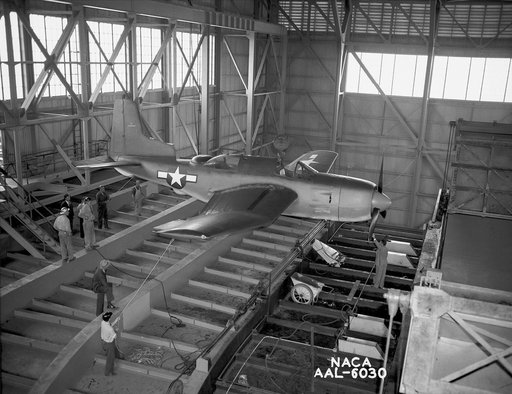 Mounting Douglas XSB2D-1 Airplane In 40x80 Foot Wind Tunnel.